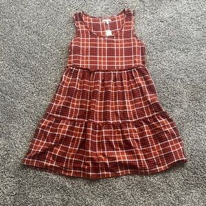Flannel Midi Dress Orange and Red NWT